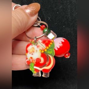 💋Christmas Santa theme, zipper pull or purse bling-Christmas colors